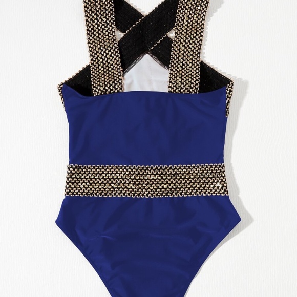 Criss Cross One Piece Monokini Swim Beach - Picture 6 of 7